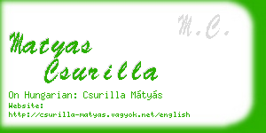 matyas csurilla business card